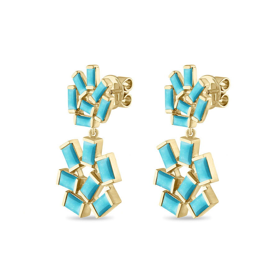 Double Jubilation Earrings: Turquoise