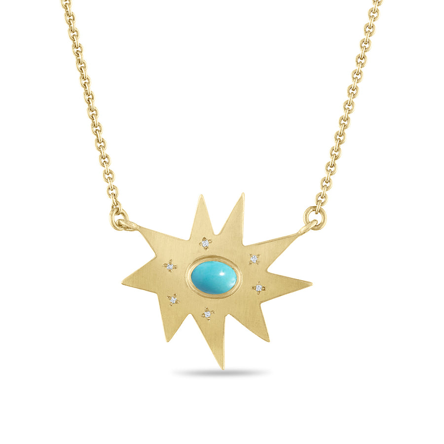 Gold Stella/KAPOW! Necklace: Turquoise