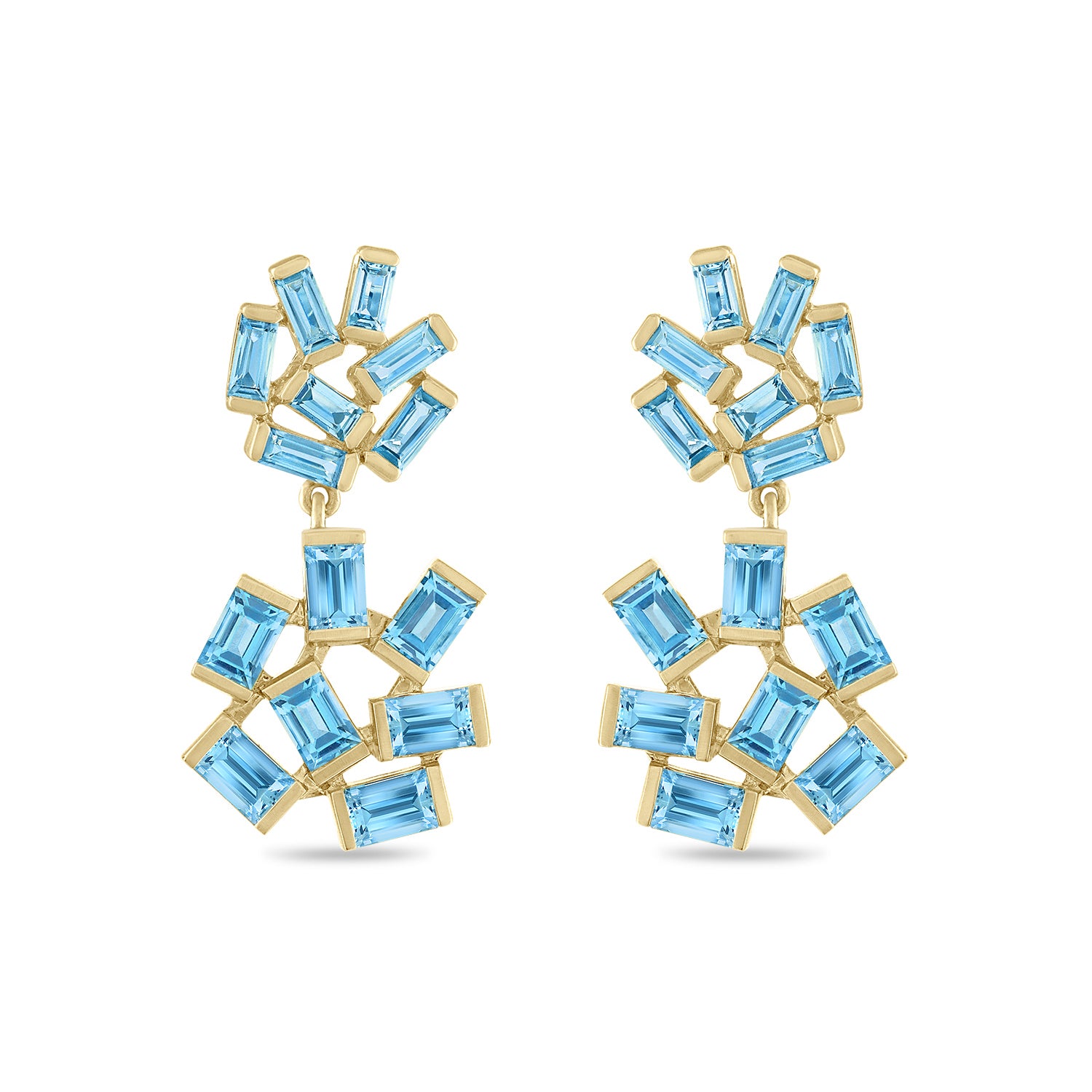 Double Jubilation Earrings: Blue Topaz