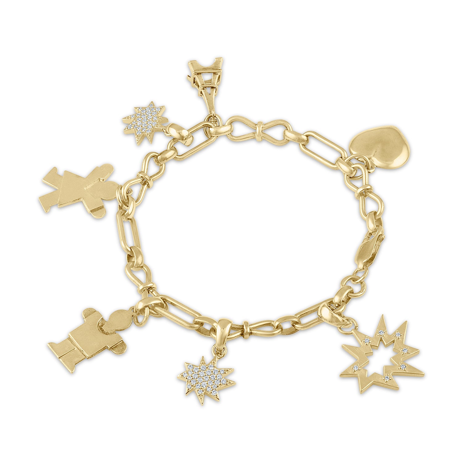 Gold Stellina Nova/KAPOW! Scattered Diamonds Charm