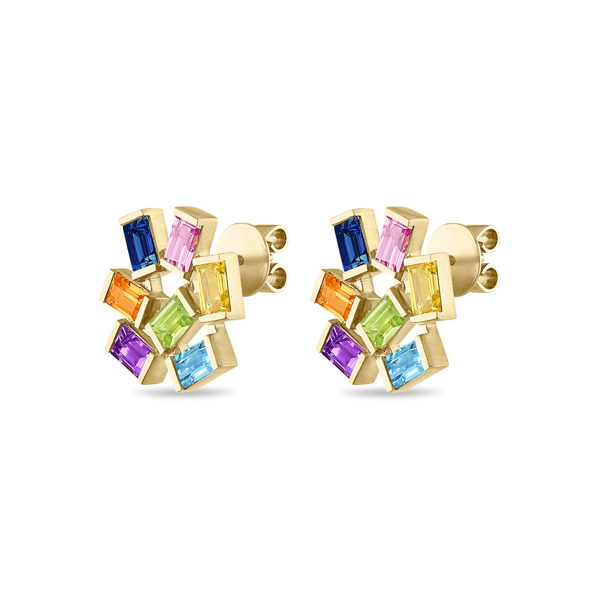 Large Jubilation Studs: Rainbow Gemstones