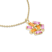 Medium Jubilation Pendant Necklace - Pink and Orange Sapphires