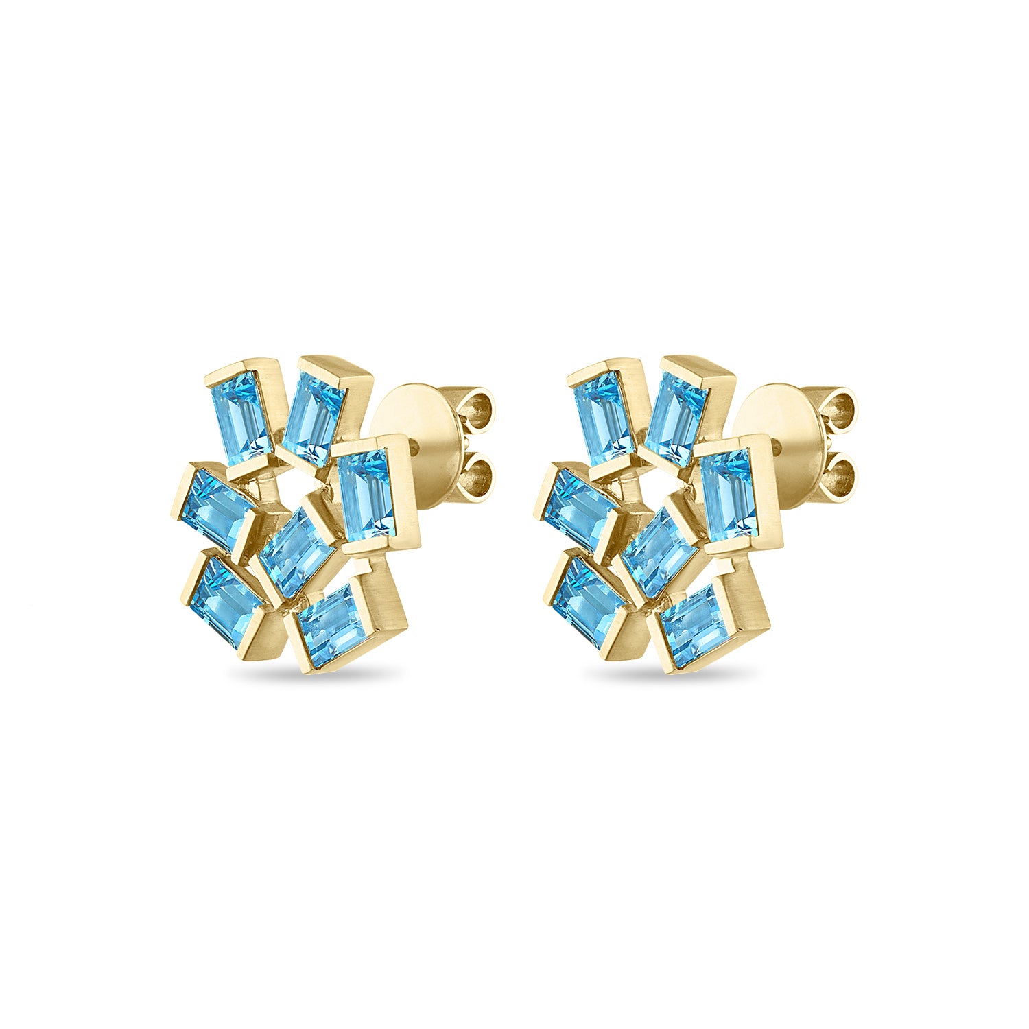 Large Jubilation Studs: Blue Topaz